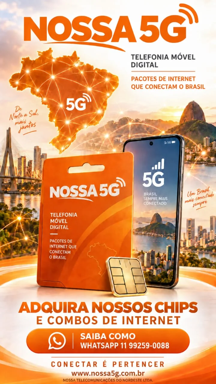 Campanha Nossa 5G+ para adquirir chips e combos de internet